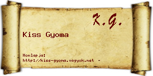 Kiss Gyoma névjegykártya